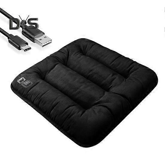 Heated Seat Cushion with 3 Temperature Levels Washable 4 Hours Auto Off 5V USB Charging Office Car Home Heating Chair Pad