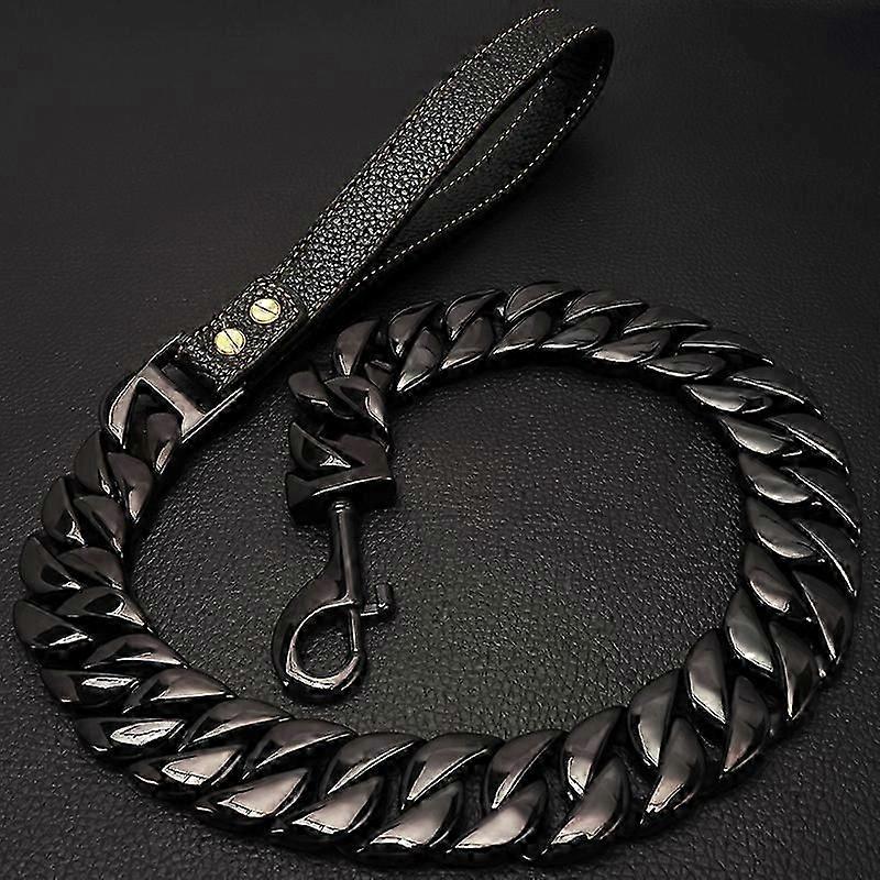 32mm كبير الفولاذ المقاوم للصدأ الأليفة لوازم الجلود مقبض المقود التيتانيوم الصلب مقود