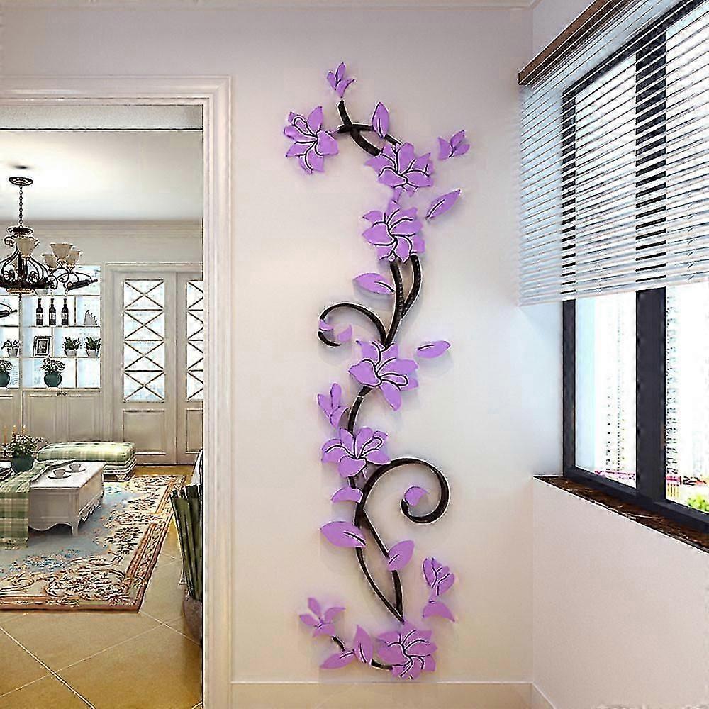 Feitong DIY Vase Flower Tree Crystal Arcylic 3D Wall Stickers Decal Home Decor