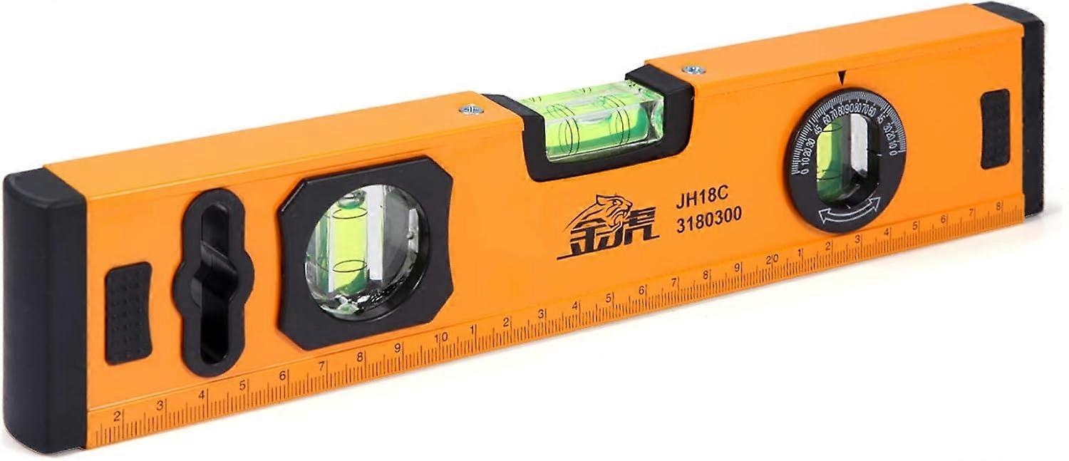 Magnetic Spirit Level 30 cm Magnetic Torpedo 3 bubbles 45°, 90° and 180° with Length Measuring Scale