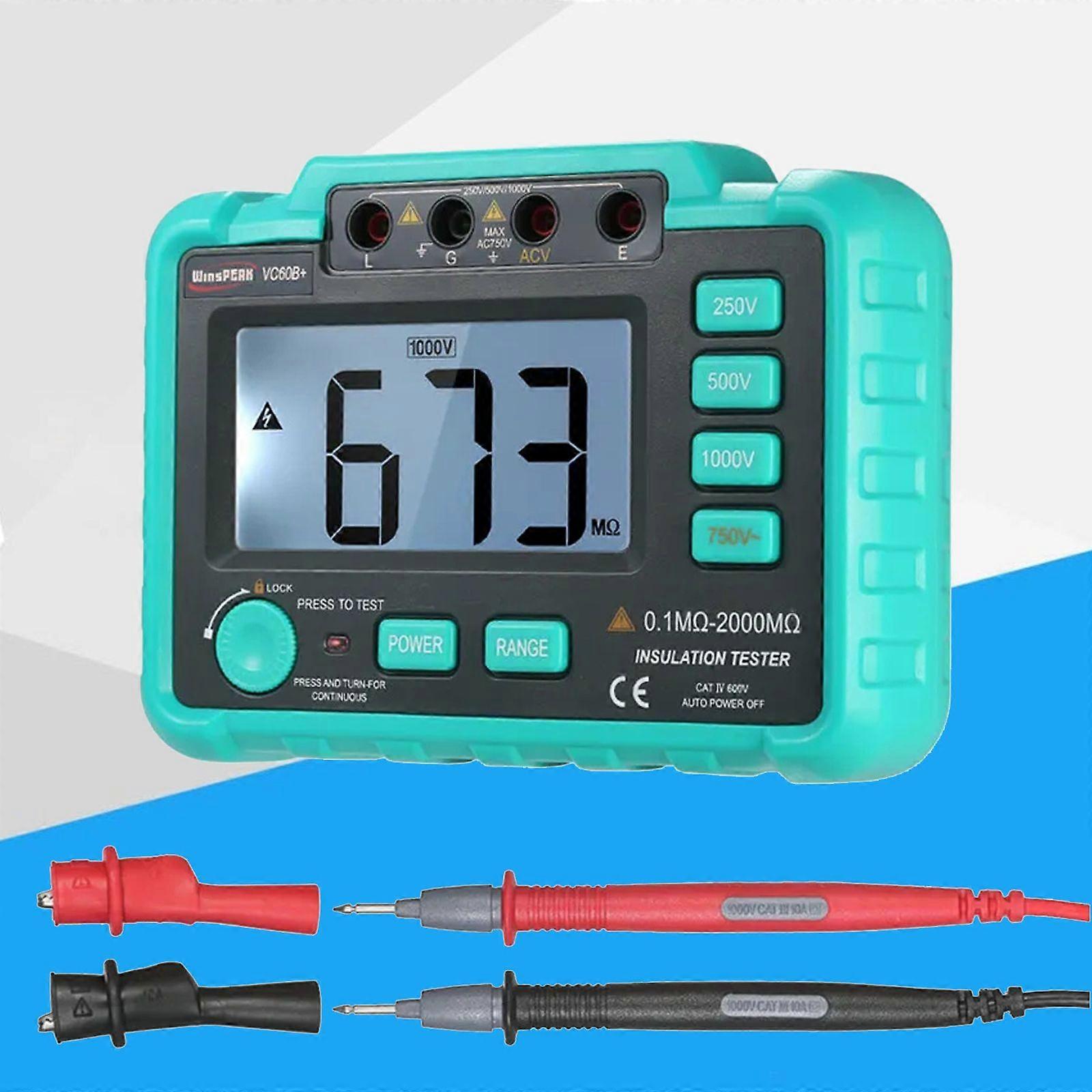 New VC60B+ Digital Insulation Resistance Tester MegOhmmeter Meter