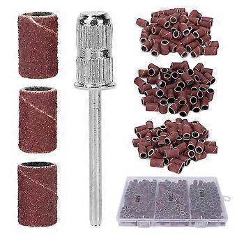 2024 210pcs Brown Sanding Bands Nail Art Sanding Bands compatibleable Nail Sanders with Nail Drill Shaft