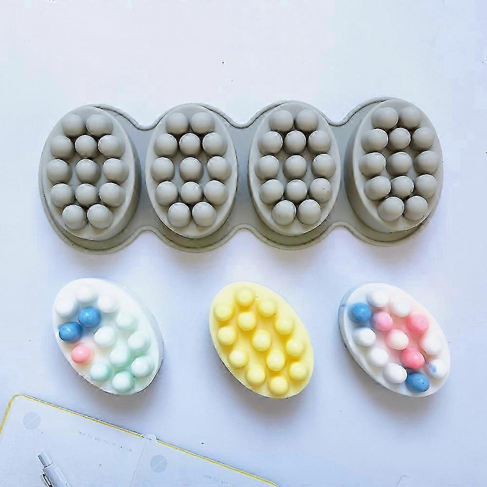 high quality4 Cavities Silicone Massage Bar Soap Molds, 3D Soap Molds for DIY Soap Making, 3D Hair Comb Ice Mold for Scalp Massager