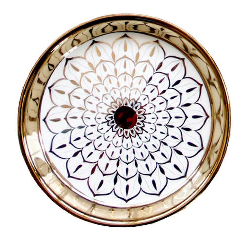 Nordic Style Ceramic Small Dishes Round/Hear Shaped Trinket Tray With Gold