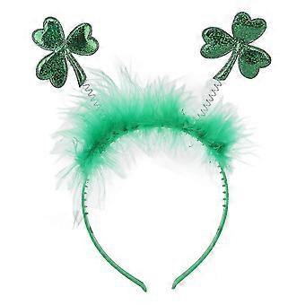 Clover Headband Plastic Lightweight Green Clover Feather Hair Band for Women DIY Hair
