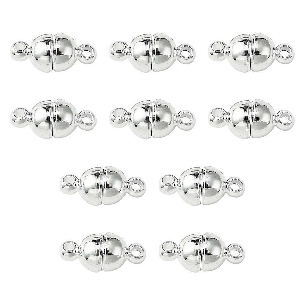 10Pcs Round Brass Magnetic Clasps with Loops Jewelry Findings
