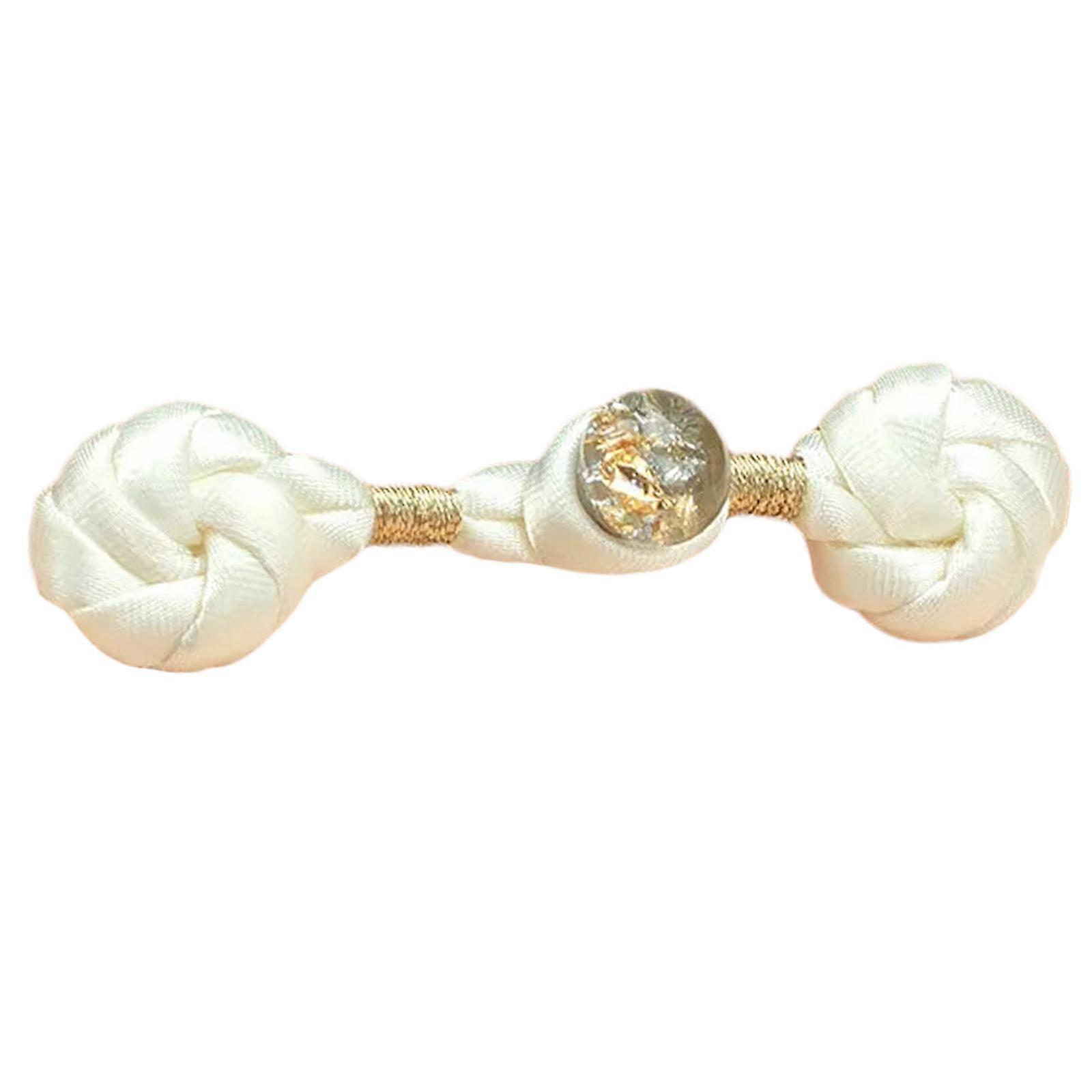 Double Rings Chinese Buttons Retros Styles Clothing Buttons Stylish Buttons for Cheongsam and Sewing White