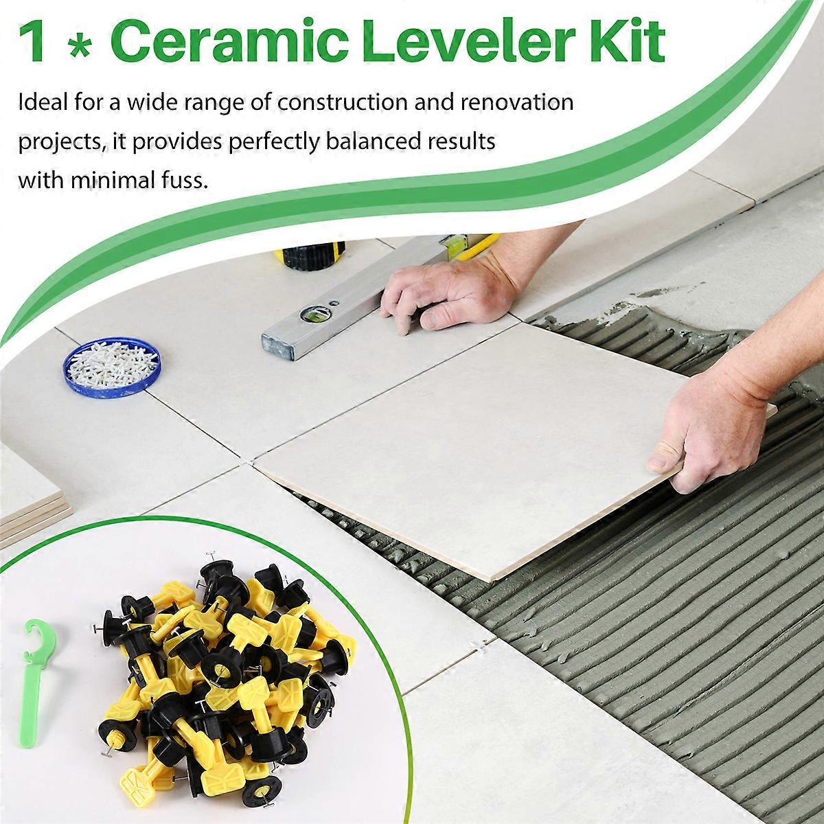 45PCS Ceramic Leveler Kit Floor Tile Leveling System Clips Spacers for Tile Laying Wall Fixing Const