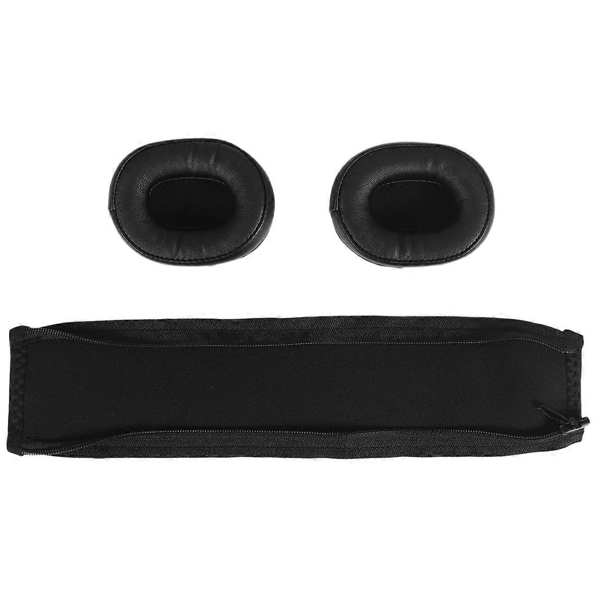 Headphone Sponge Leather Case Earmuffs Head Beam Protective Pad Black