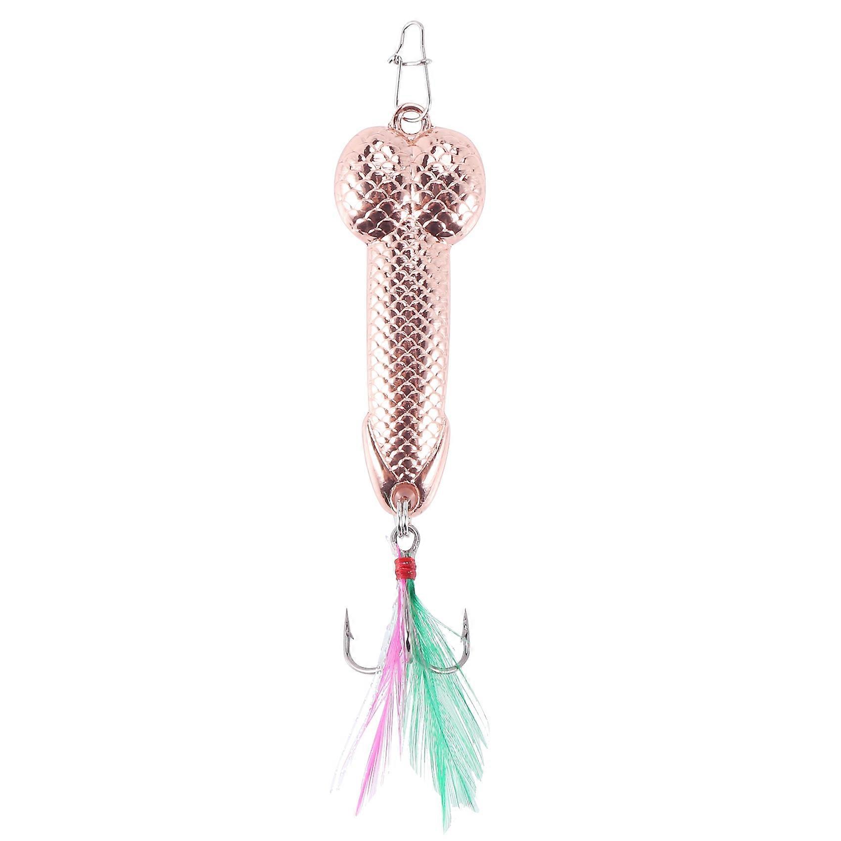 1Pcs Fishing Lures Dick Spinner Spoon Pike VIB Wobble(Rose gold 21g)