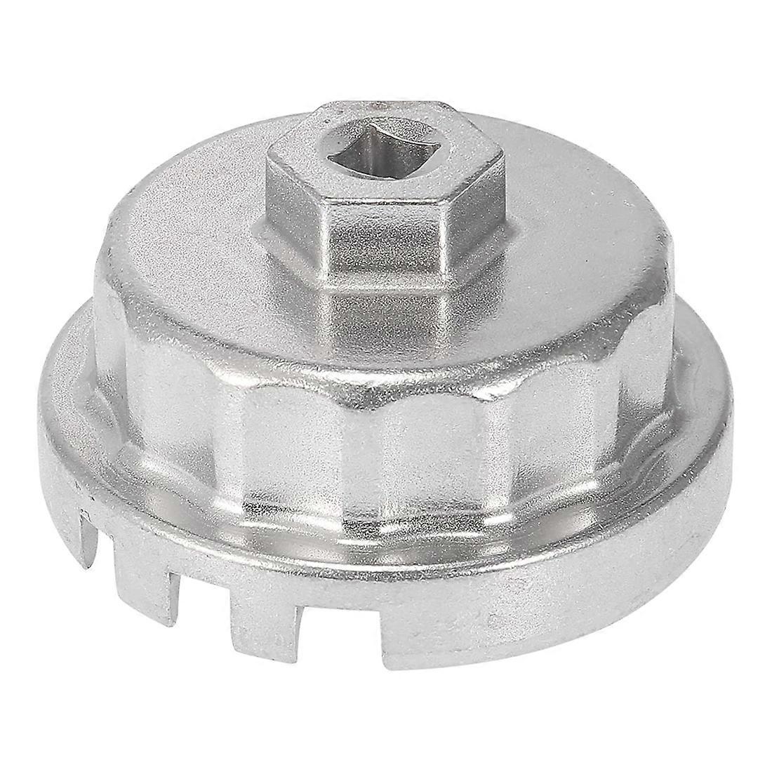 Oil Filter Cap Wrench 14 Flutes 4 Slots Removal Tool ,Silver White