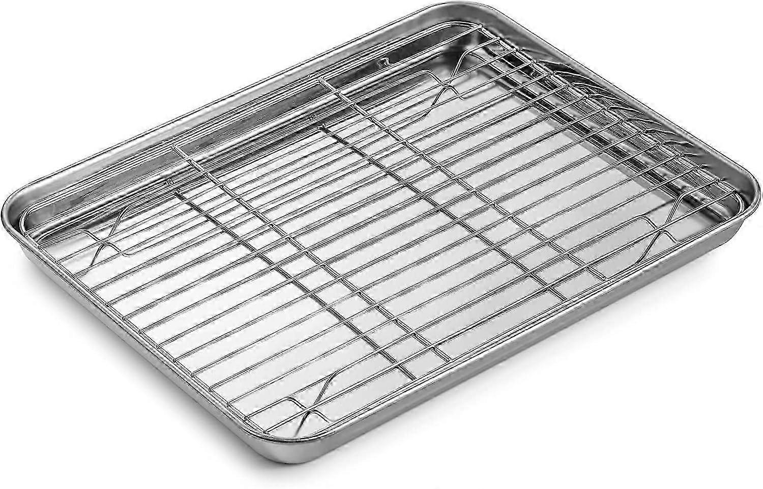 Griddle, rectangular stainless steel roasting tin, 31.5 x 25 x 2.5 cm Durable, dishwasher-safe griddle for home and restaurant use