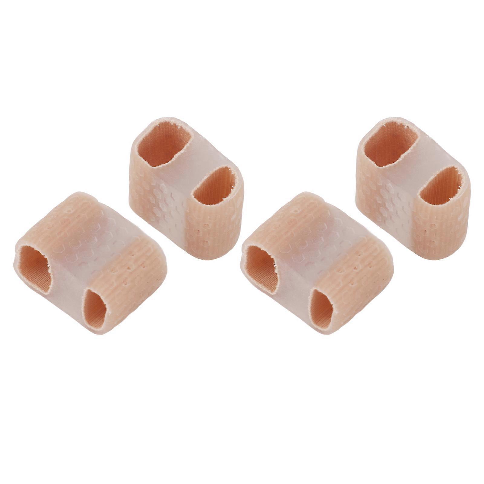 4pcs Toe Separators Stretcher with 2 Loops Elastic Bunion Correcting Separators for Overlapping Toes L