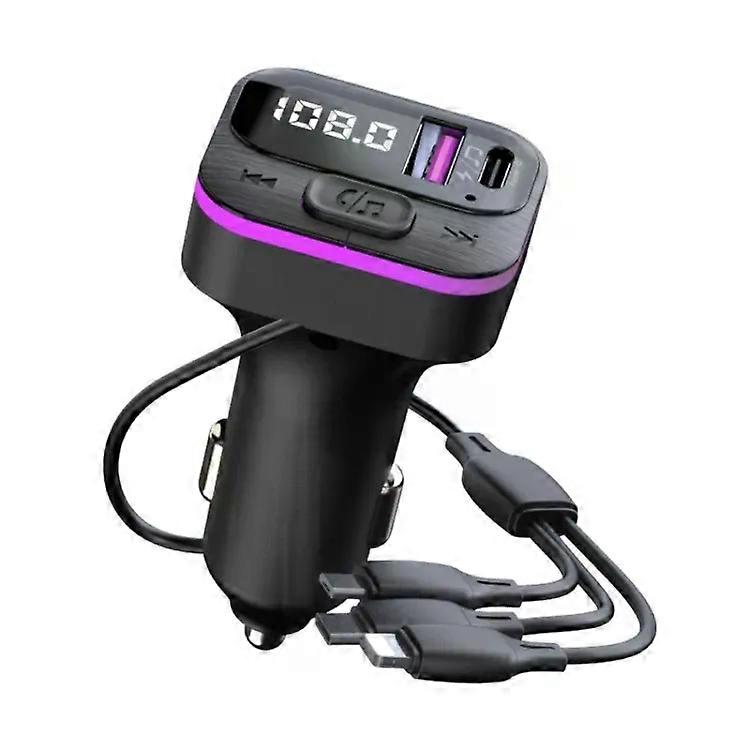 Car Charger-66W Bluetooth FM Transmitter with 3 Charging Cables-CS3