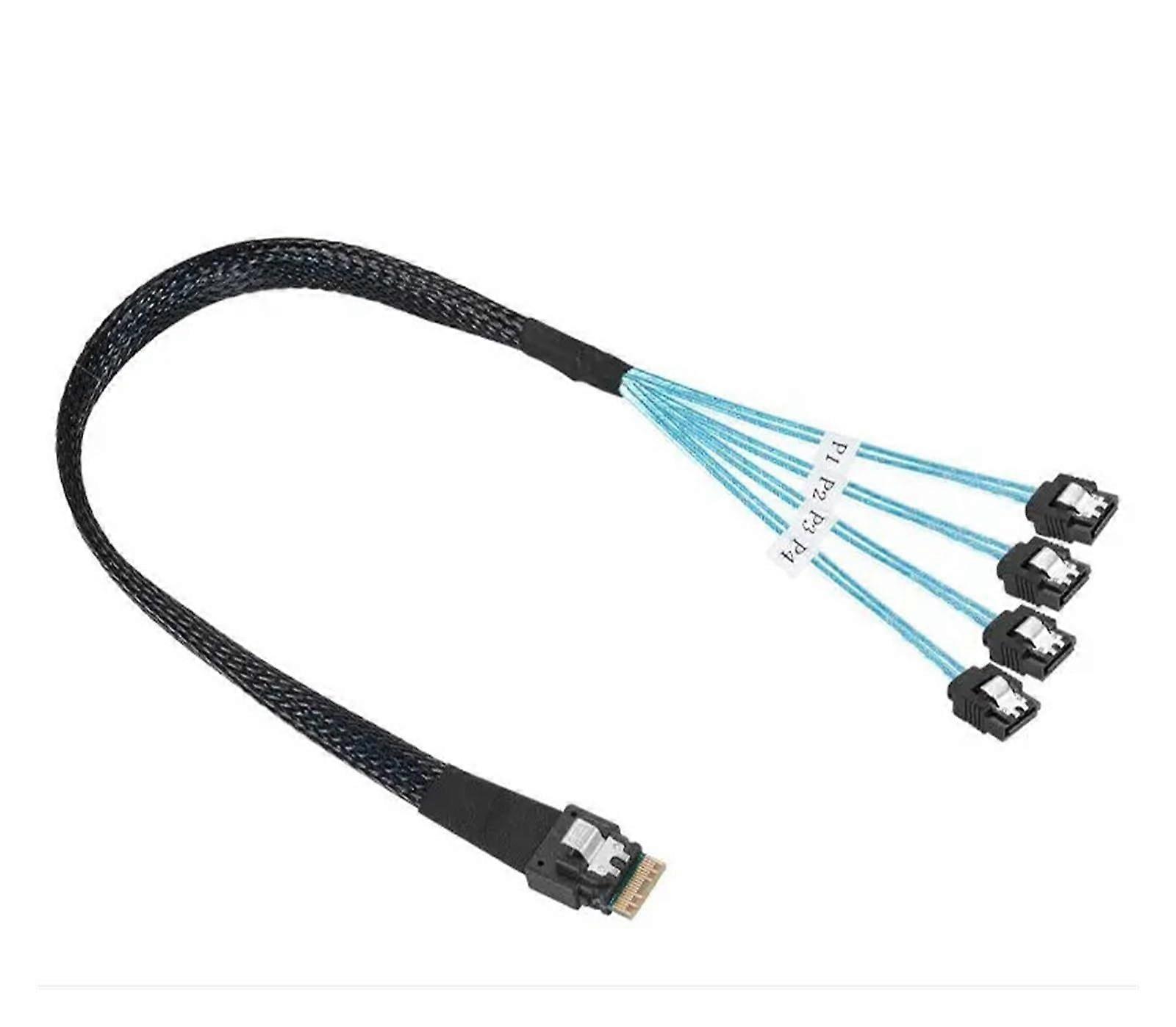 12Gbps Connecting Line 38p 4i SFF-8654 to 4 X Sata Server Data Transmission Cable 50cm 1m(1M)