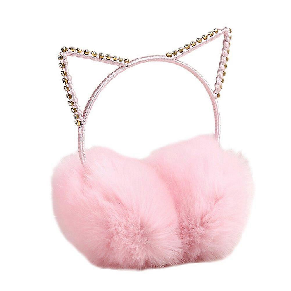 Glitter Crystal Cat Ears Earmuffs for Women, Plush Winter Ear Warmers, Soft Warmth, Stylish Design