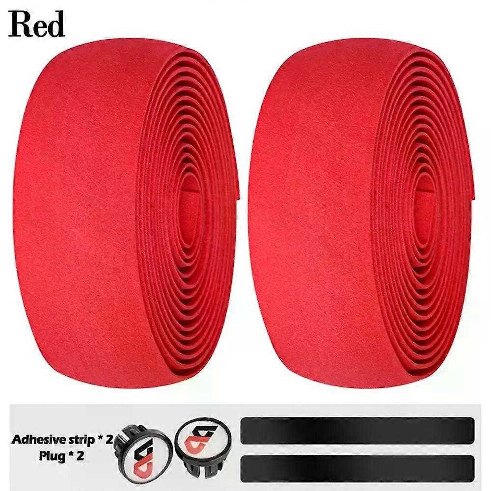 2Pcs Anti-Slip Damping Tape High Elastic EVA Bicycle Handlebar Tape Cycling Road Handle Belt Wraps with Bar End Plugs