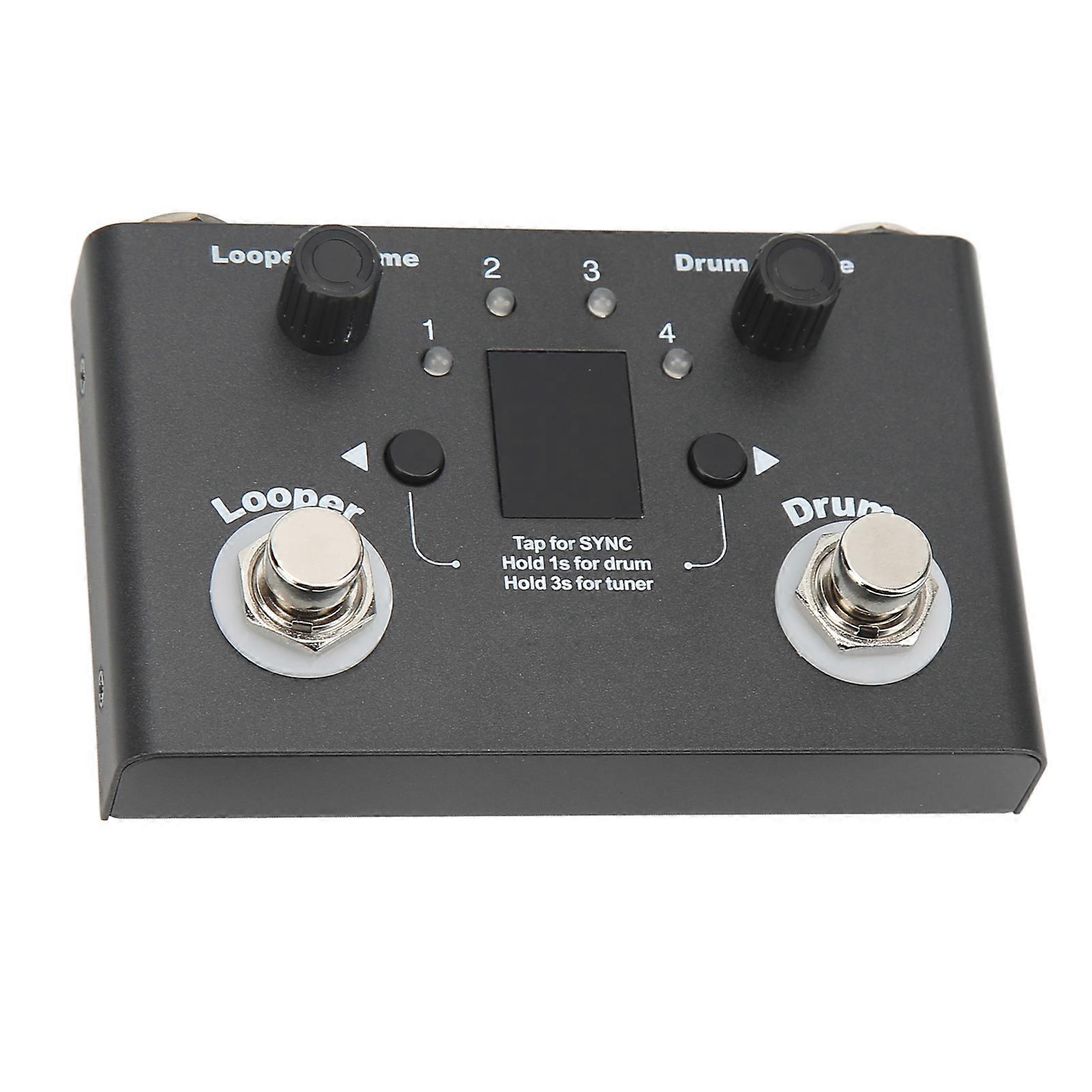 Tromme Looper Pedal 4 Opbevaringssted 11 Minutter Optagetid Metal Phrase Loop Effekt Pedal med Tuner 