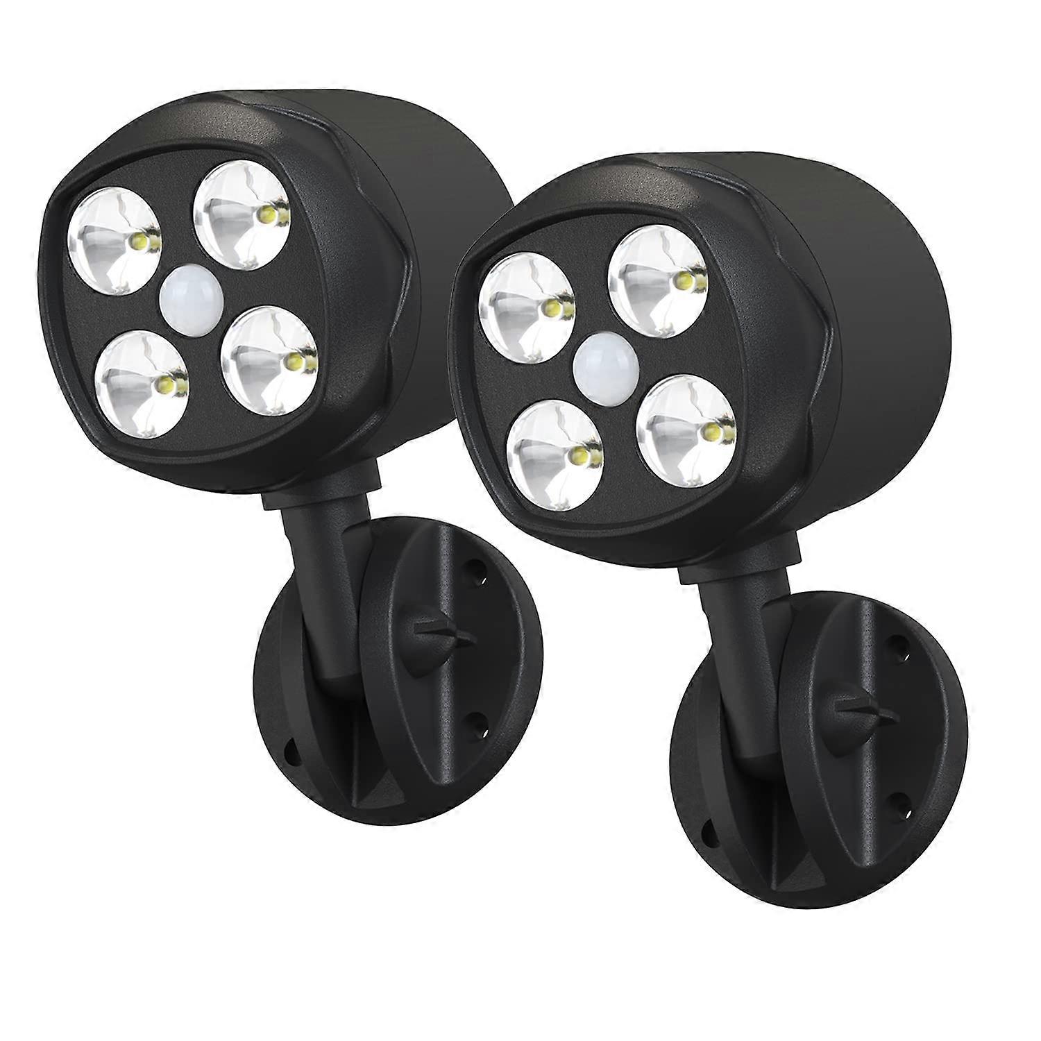 Motion Sensor Outdoor Lights, Battery Operated, 600LM, 6000K LED Security Light (2 Pack)