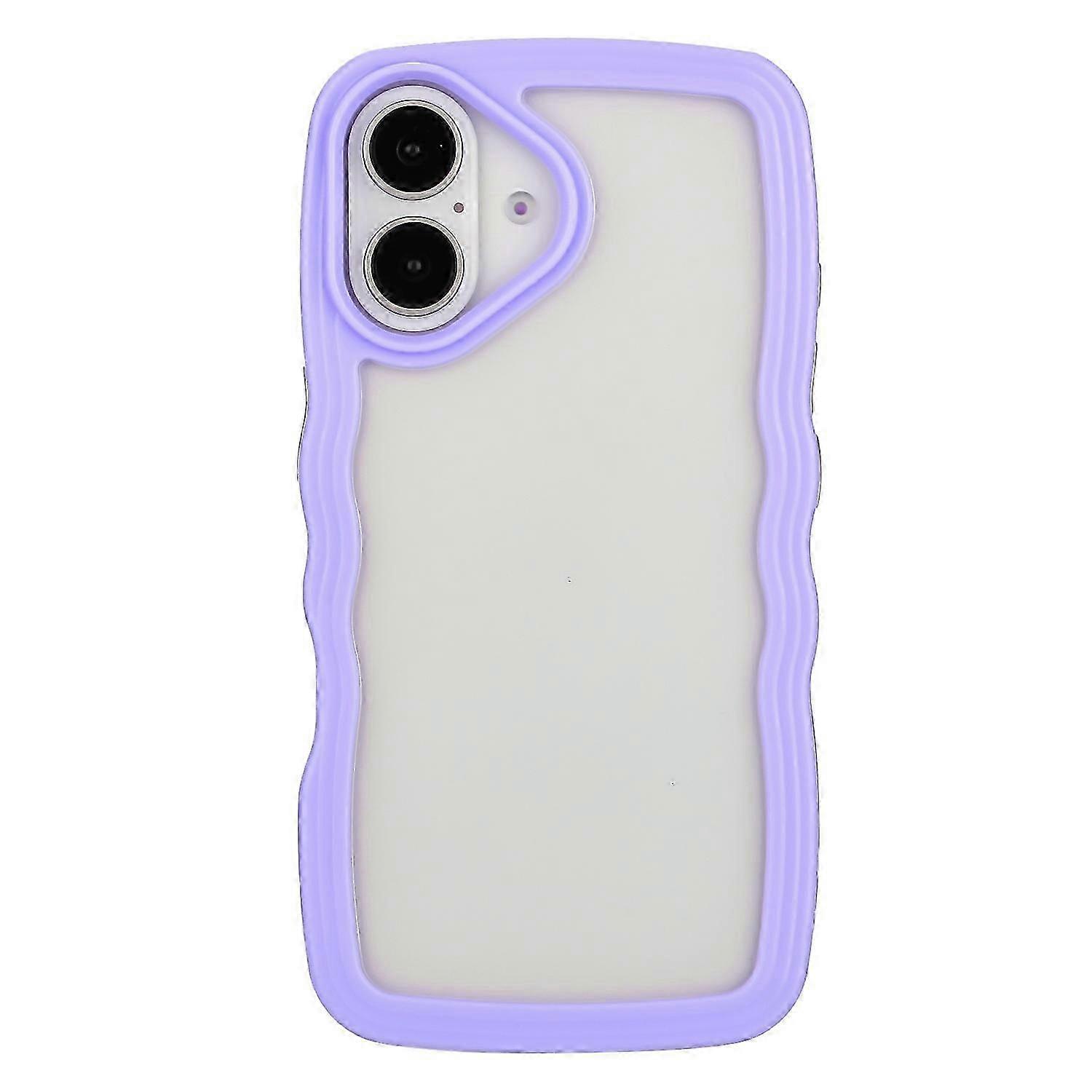 For iPhone 16 Case Wavy Edge Design PC+TPU Shockproof Phone Cover