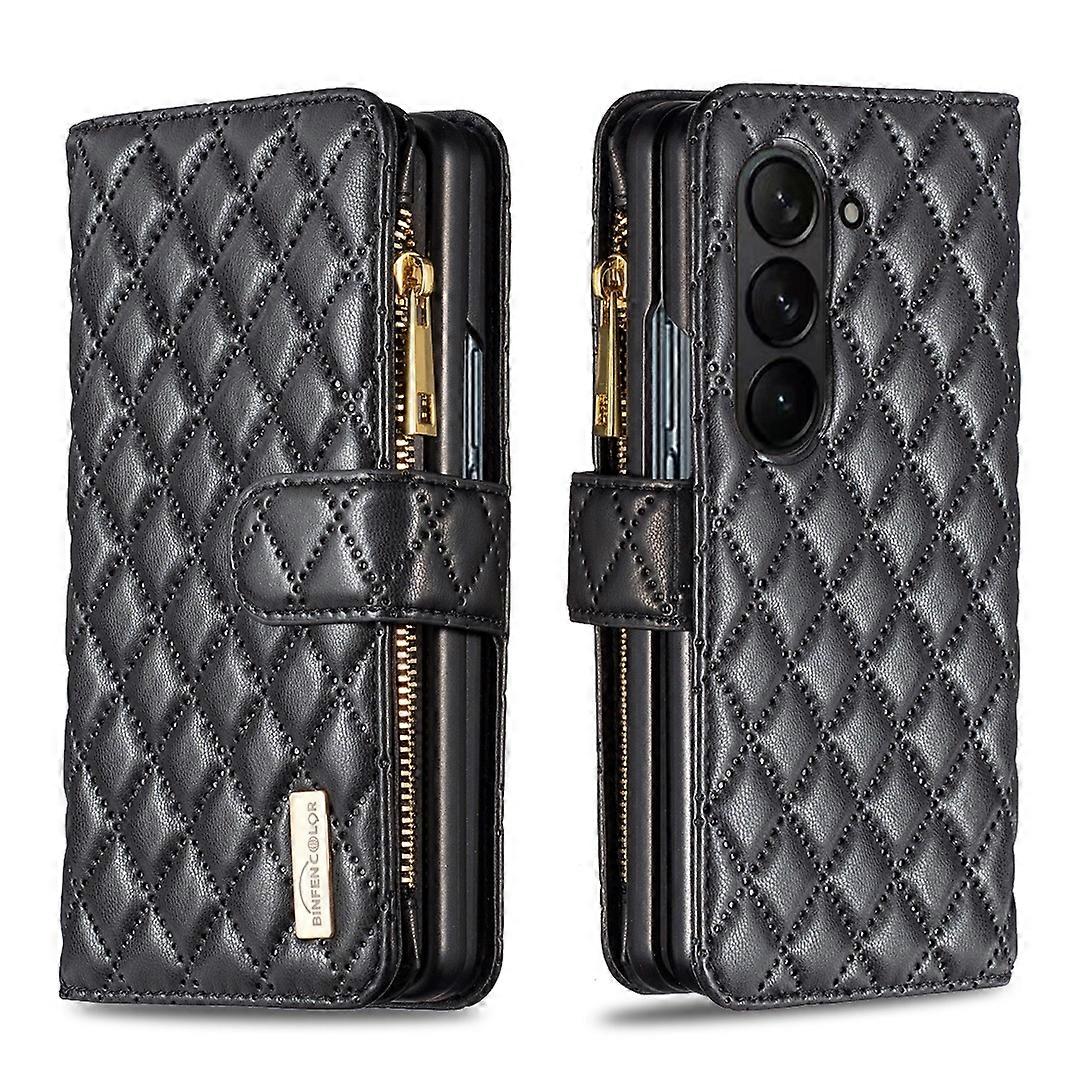 Diamond Lattice Zipper Wallet Leather Flip Phone Case