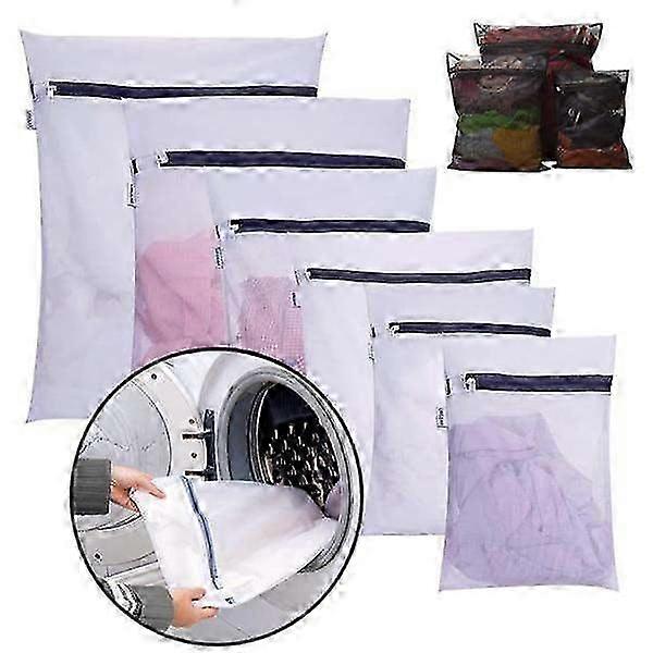 6 different sized laundry bags - organize and protect