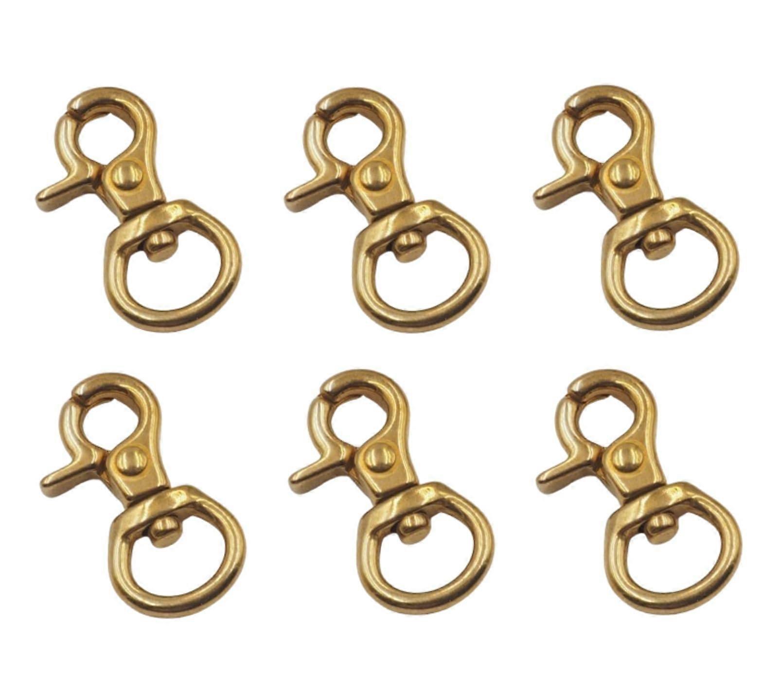 6PCS Solid Brass Trigger Snap Hooks, 48mm Swivel Lobster Claw Clasp Clips for Keychains and Accessories