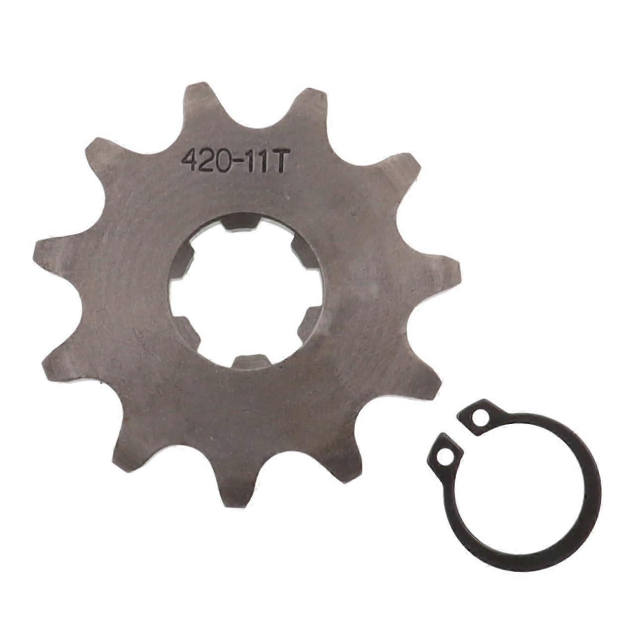 Tooth Sprocket For Front Engine 420 Chain 17mm 20mm 10T-19T With Fixed Plate Lock 420-17mm-11T No Hole