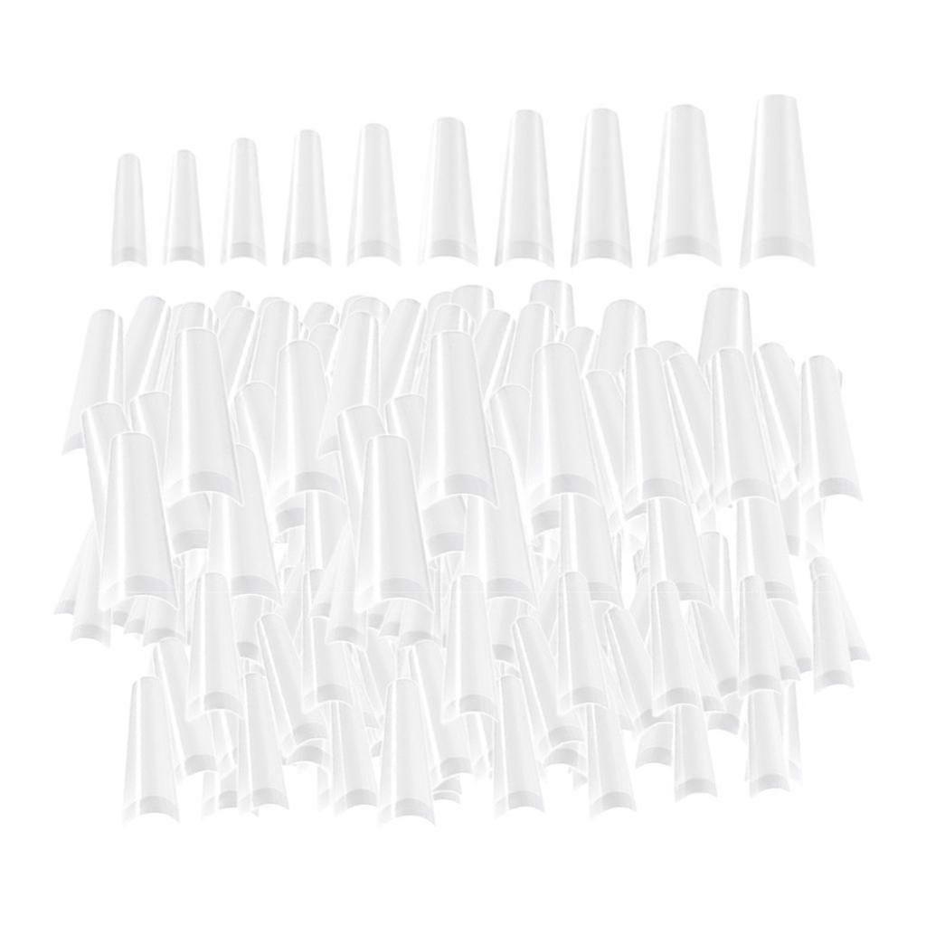 500pcs French False Nails Tips C Curve Shape Clear Artificial Nails Half Acrylic