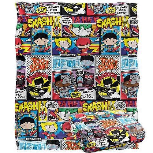 Justice League Chibi Comic Collage Blanket