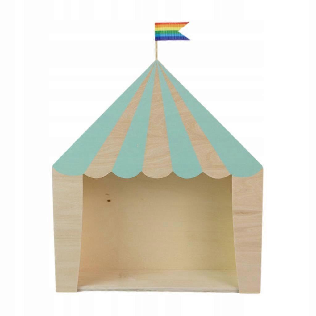 Wooden Storage Rack Space Saving Display Chalet Shaped Decoration Green