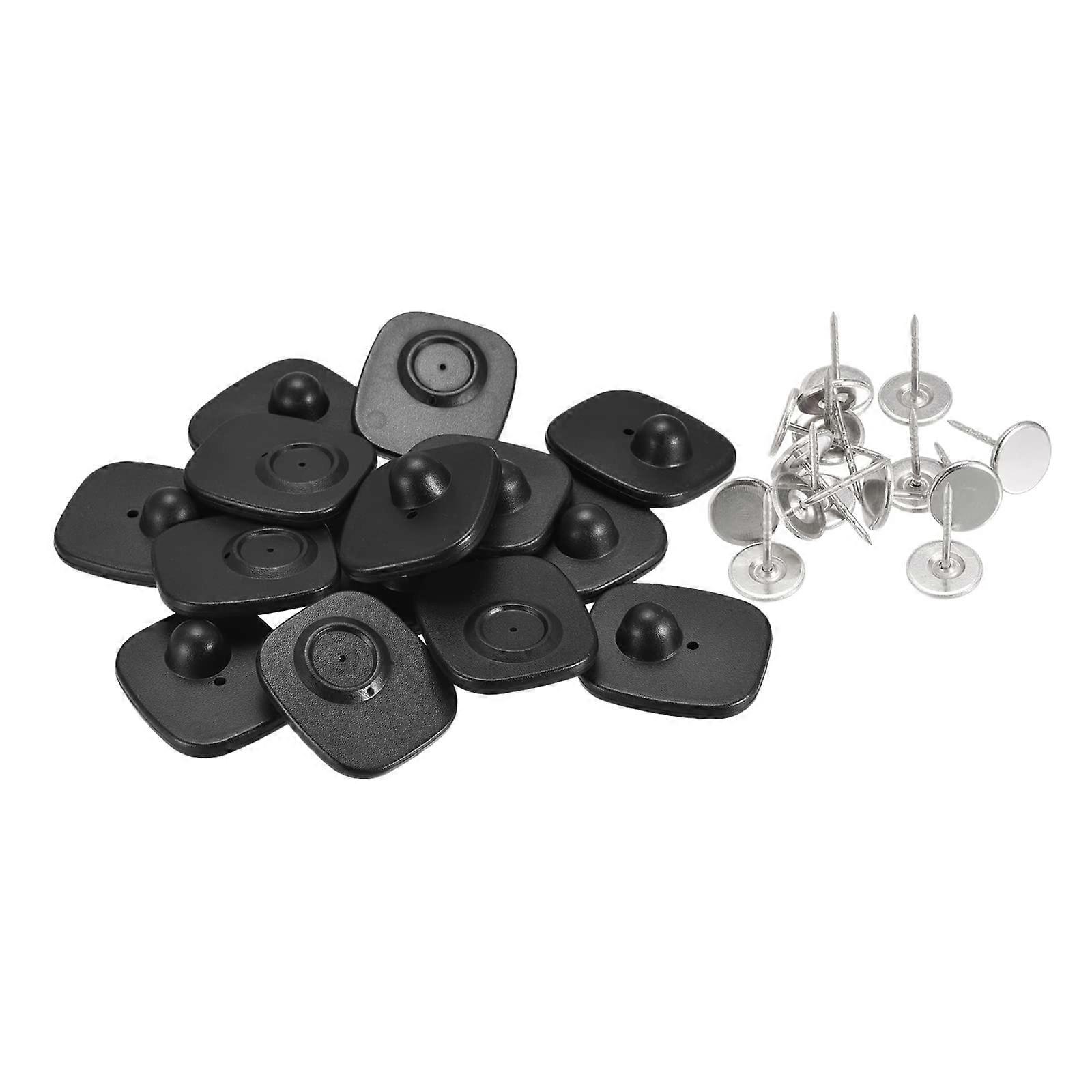 Anti-Theft Retail Security Hard Tags with Pins for Clothing, Shoes, and Hats, Black, Pack of 100 - Radio Frequency Technology