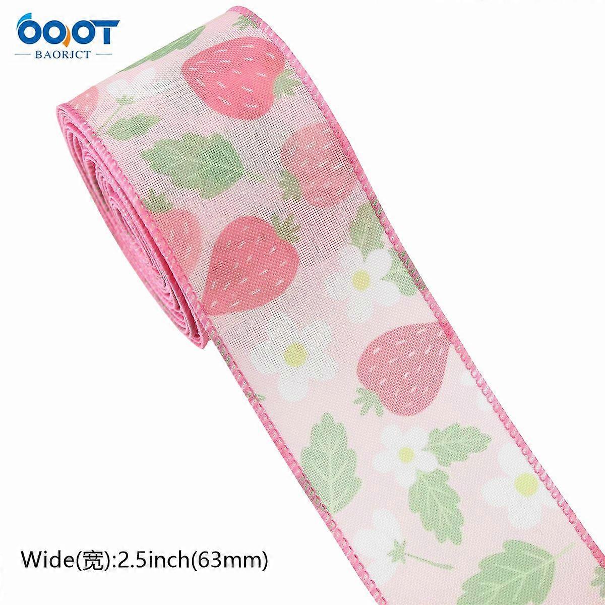 1 Roll Summer Fruit Ribbon For Present Wrapping Strawberry Ribbon For Crafts Diy Projects Cute And Stylish Strawberry Theme Wrapping Strap 5 Yards