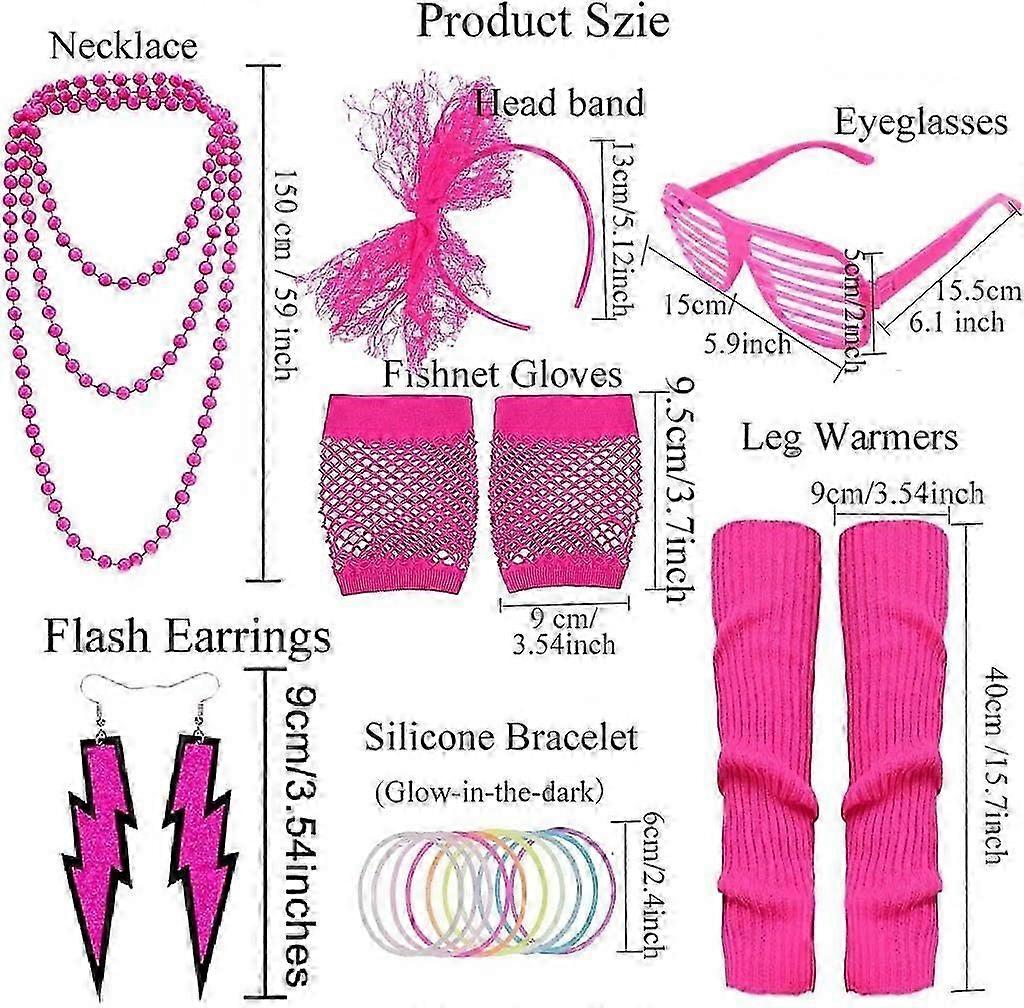 thumbnail image 2 of 80s Neon Beaded Necklace – Ladies Disco Costume Accessory, Multi-Color Plastic 2 of 6