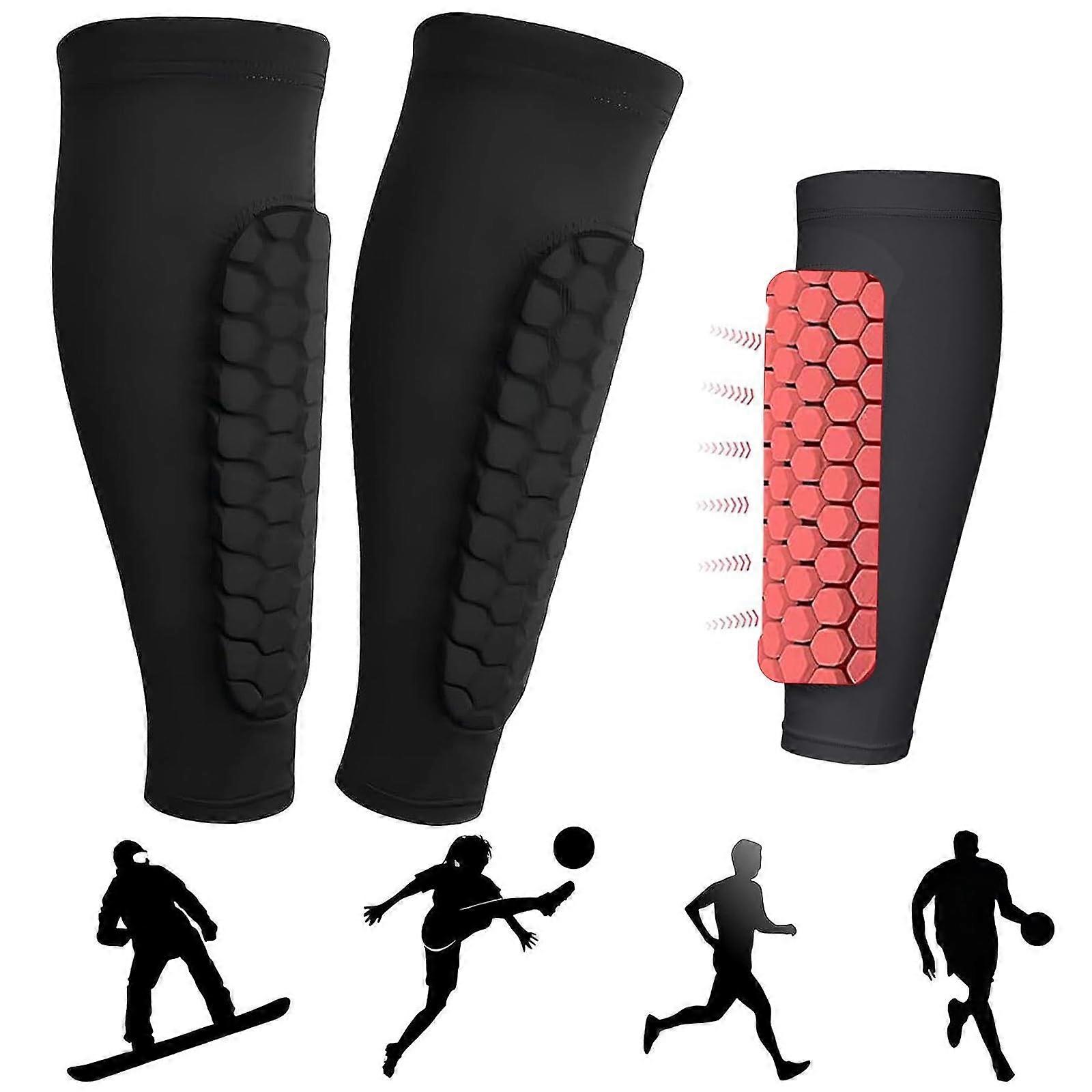 Shin Guards Football Small Non-Slip For Soccer Adults Teens Kids Black 1 Pair