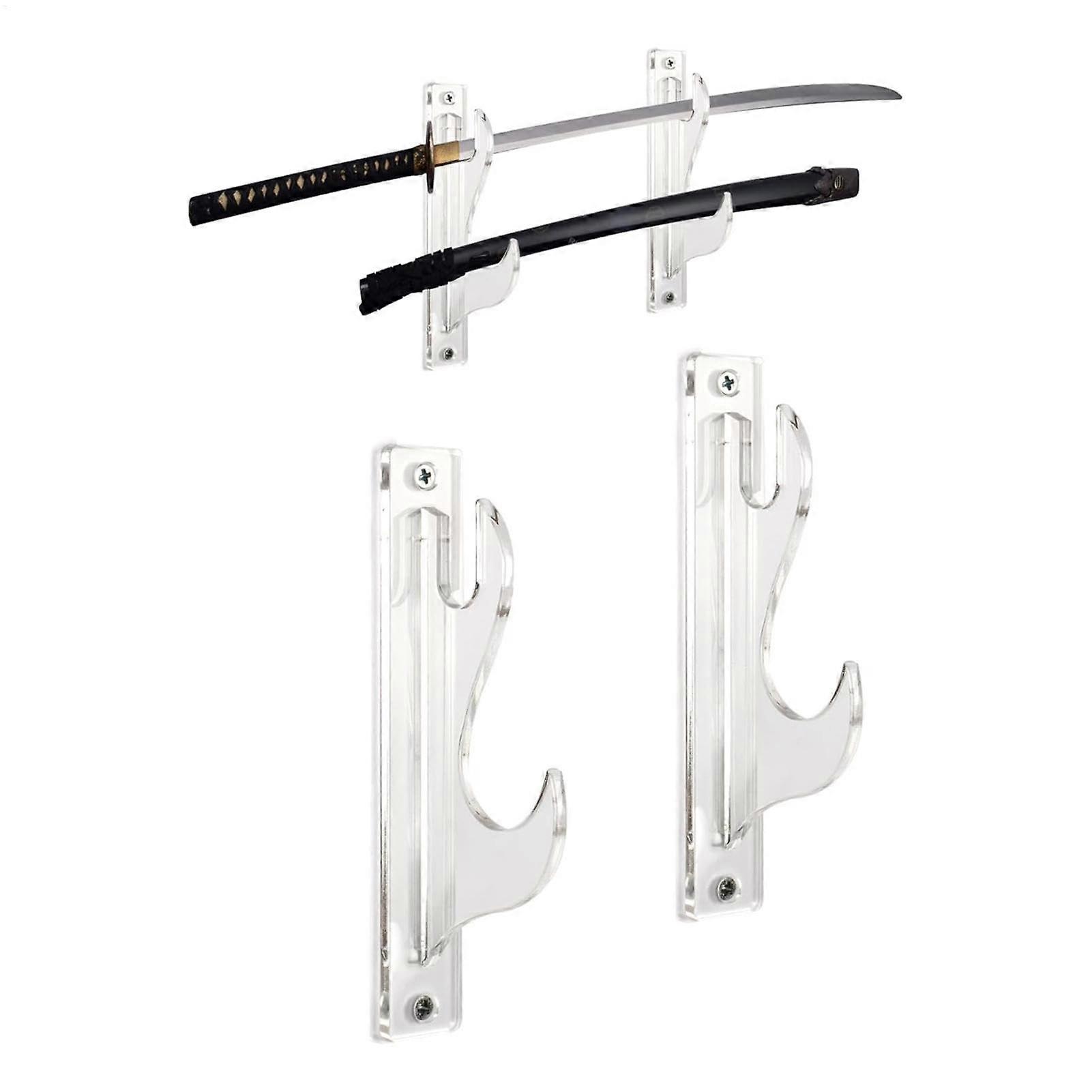 Lightsaber Display Wall Mount, Acrylic Lightsaber Stand, 1-Set Rack, Transparent Holder for Lightsabers and Rods