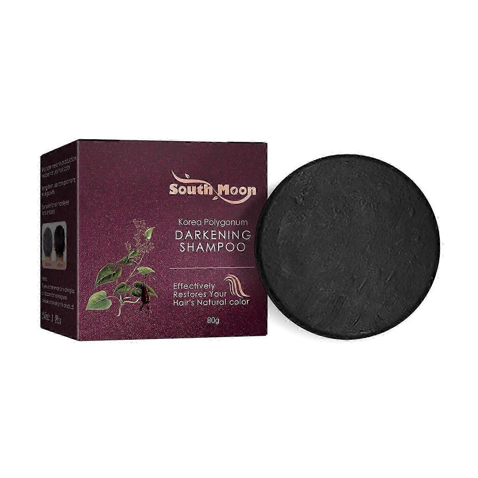 Hira Darkening Polygonum Shampoo Bar für graues, dünnes Haar und Haarwuchs, graue Reverse Bar Seife, He Shou Wu Shampoo Seife, gründliche Reinigung der Kopfhaut/Haare