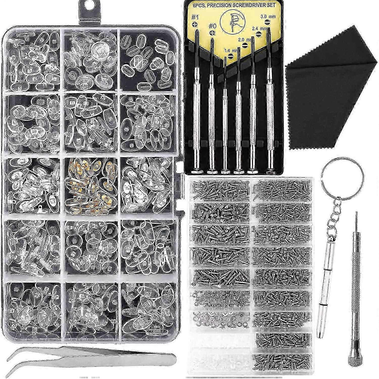 Glasses screws and nose pads replacement kit for eyewear