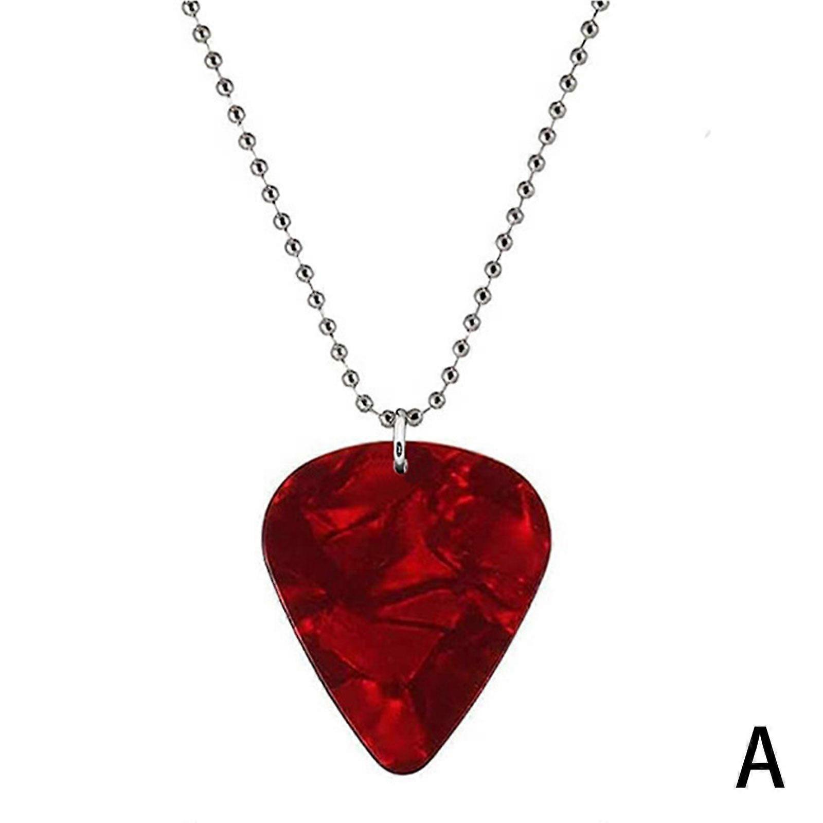 Burgundy necklace(A)$guitar pick necklace
