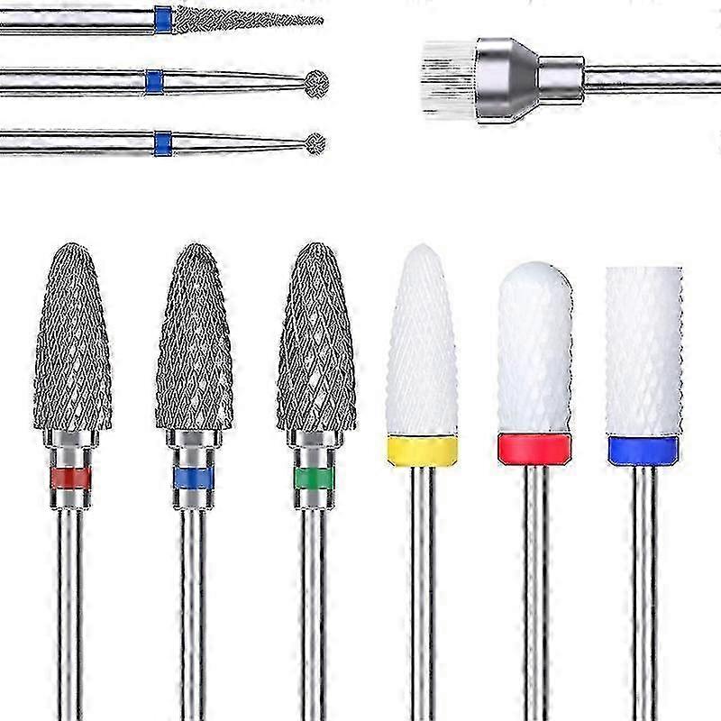 10pcs têtes de meulage en acier au tungstène mini perceuse ensemble de fraises diamantées compatibles avec certaines marques, idéal pour les fraises en carbure de tungstène et dremel