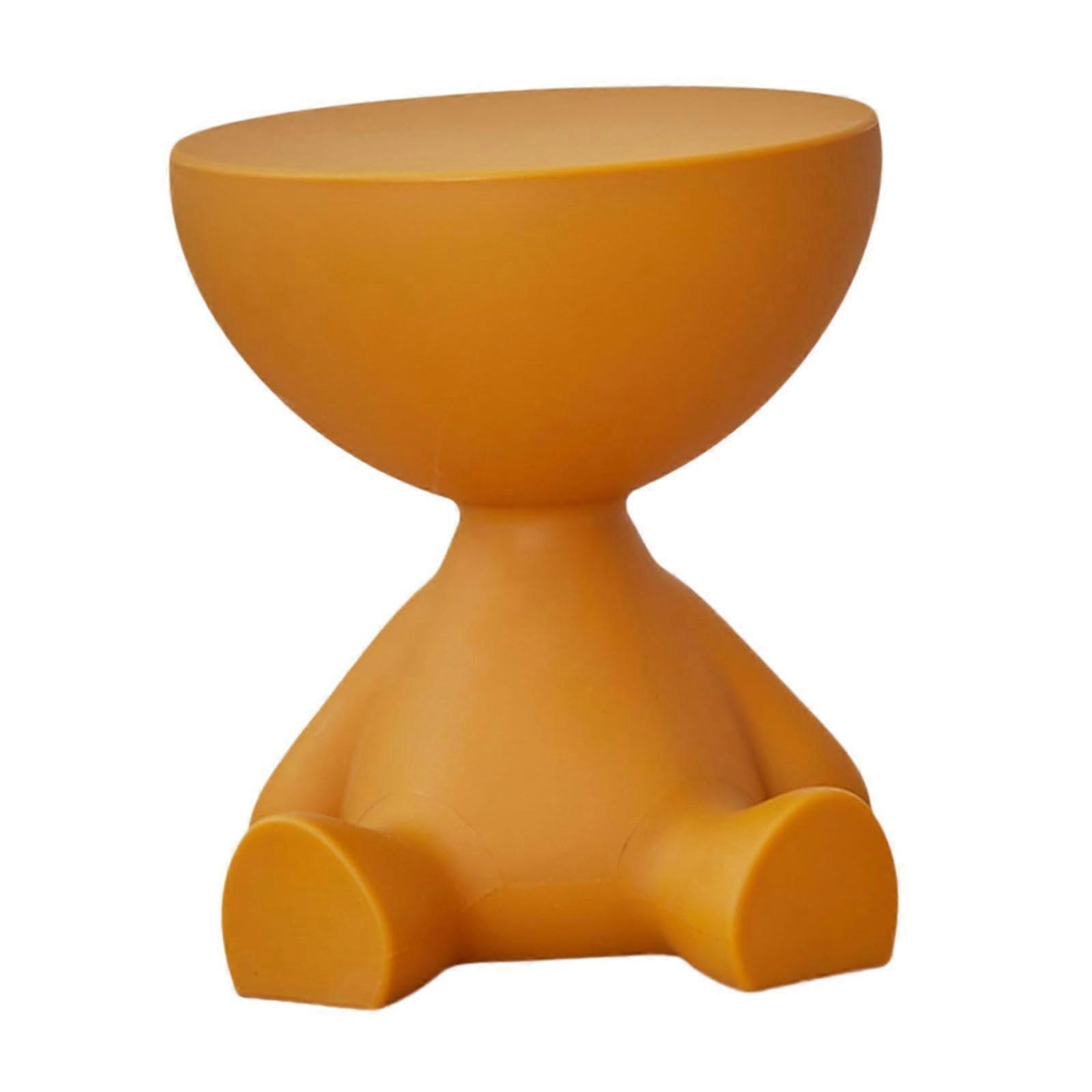 Small Round Side End Table Orange Indoor Bedroom Coffee Table Compact Round End Table