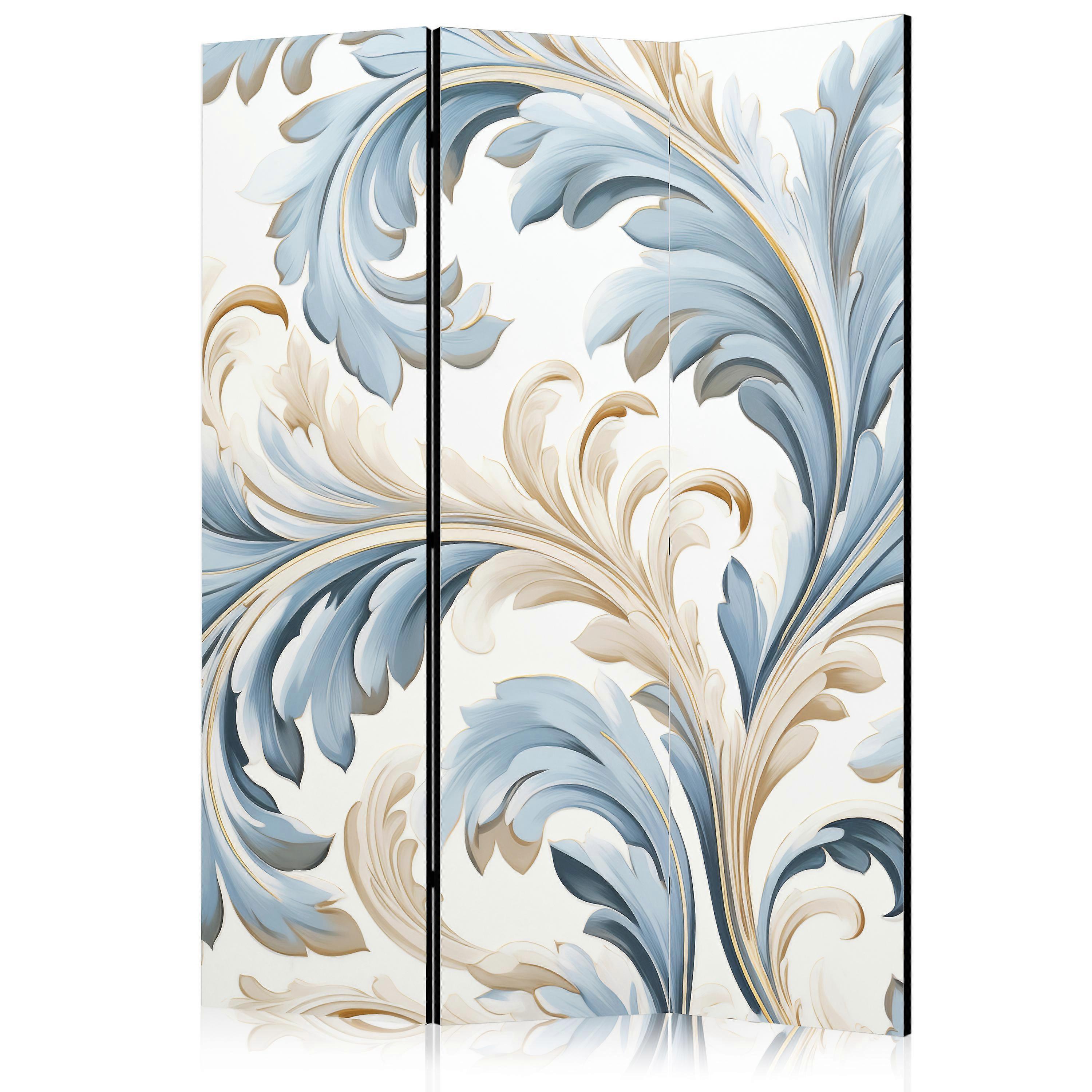 Screen - Baroque ornaments in light cream-blue colours