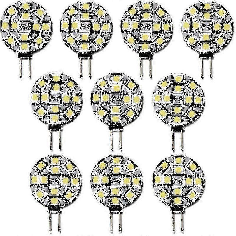 10 عبوات G4 LED لمبة 12 فولت تيار متردد / تيار مستمر 6500 كيلو بديل هالوجين أبيض بارد غير قابل للتعتيم للمطبخ ، عربة نقل ، عربة سكن متنقلة ، قارب
