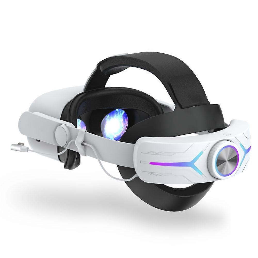 JY-HC2 For Oculus Quest 2 VR Glasses Headband Adjustable Head Strap with 8000mAh Battery - White Bla