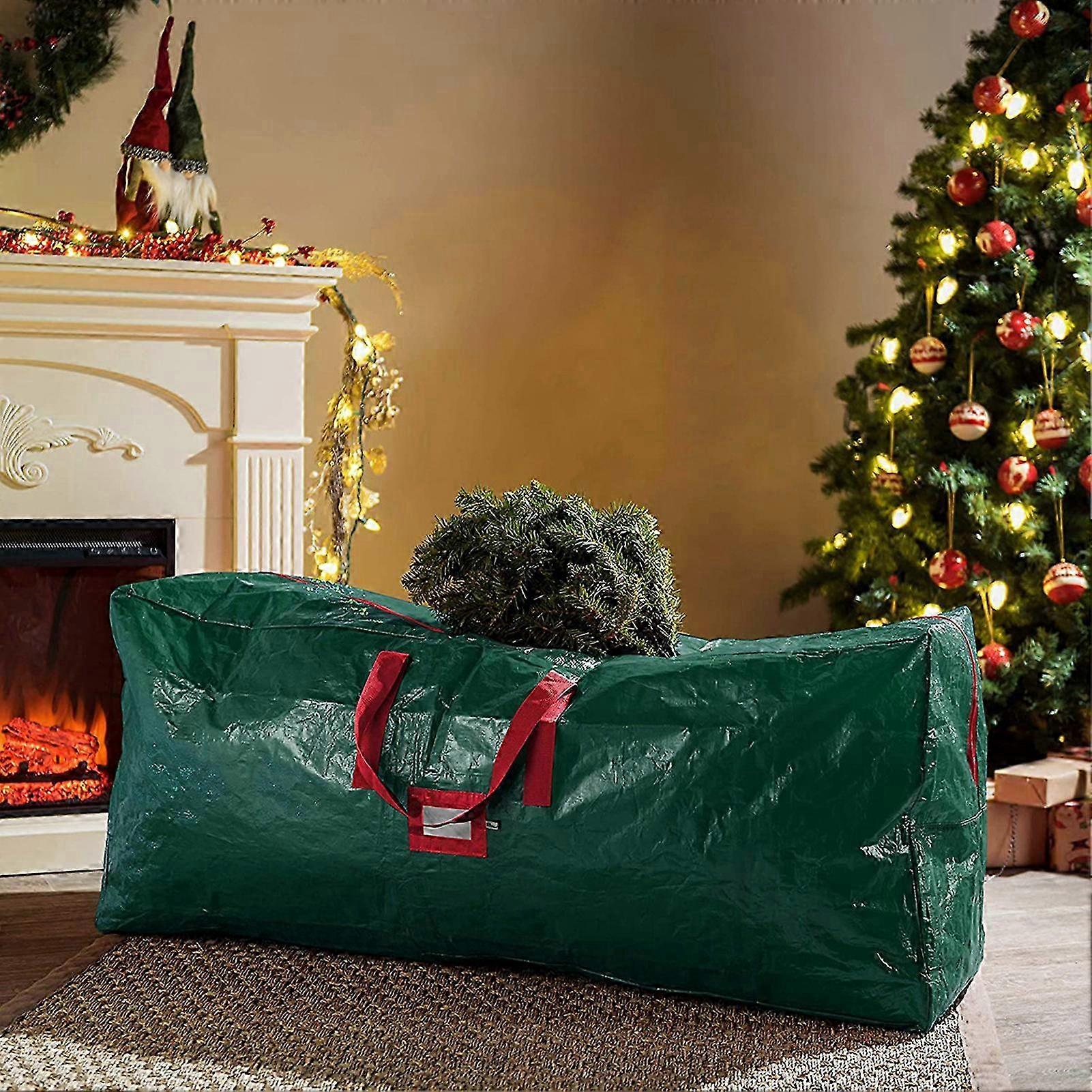 2025 Christmas Tree Storage Bag Large Capacity Multi-function PE Handles Zipper Waterproof Artificial Tree Organizer for Home