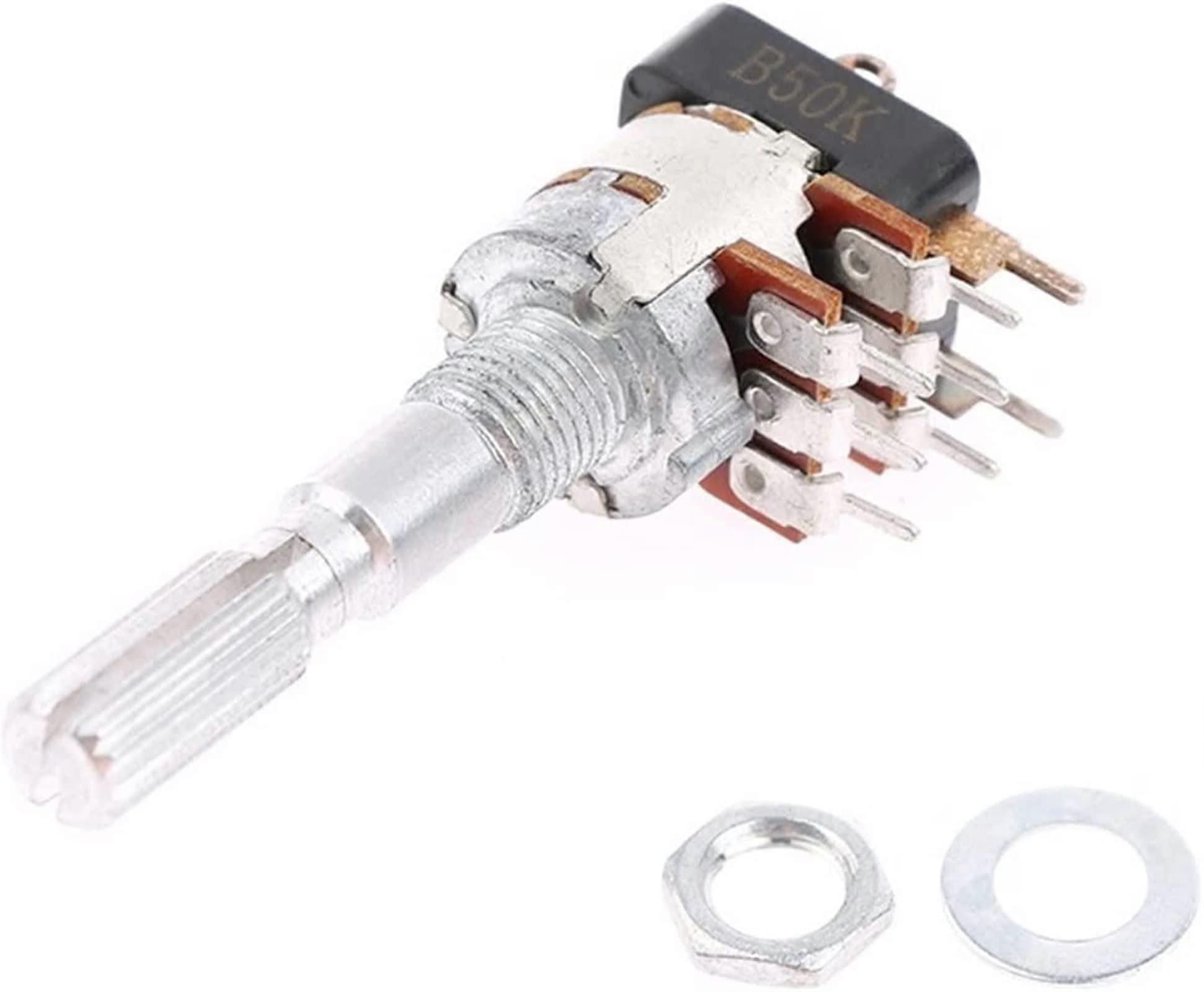 Potentiometer Switch, Dual Band 50K A50K B50K, 25mm/30mm Handle, 125G Power Switch Button