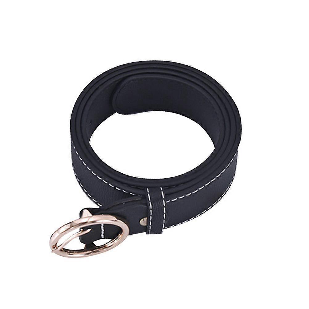 Dress Belts For Women Simple Versatile Black Leather Daily Use Adjustable for Pants Size 105cm 1Pcs