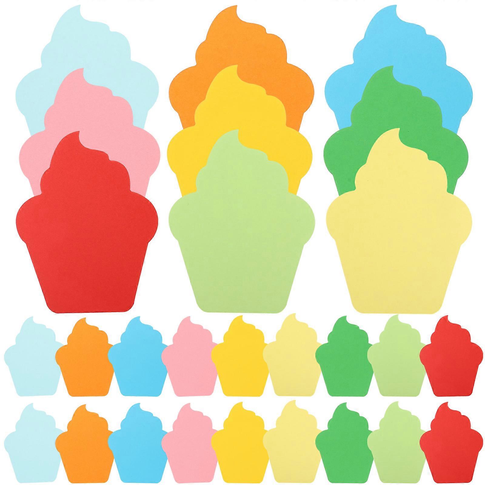 Cake Shape Paper Cutouts For Summer Themed Parties Assorted Color 5.89X4.72IN Party Decoration 90Pcs