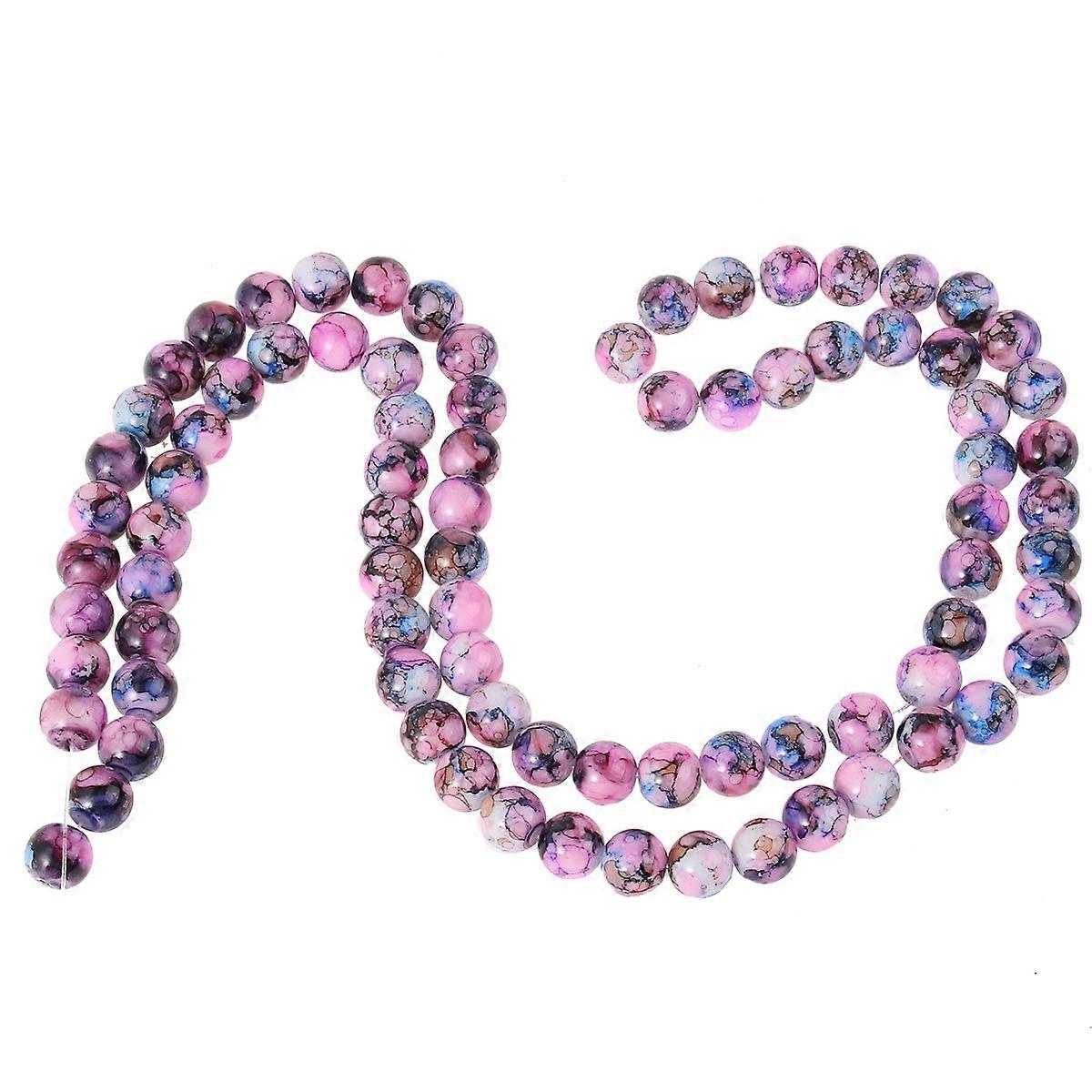 80pcs Two Color Crack Glass Beads for DIY Jewelry Making – Smooth Texture Creative Accessories for Bracelets, Necklaces & Craft Projects