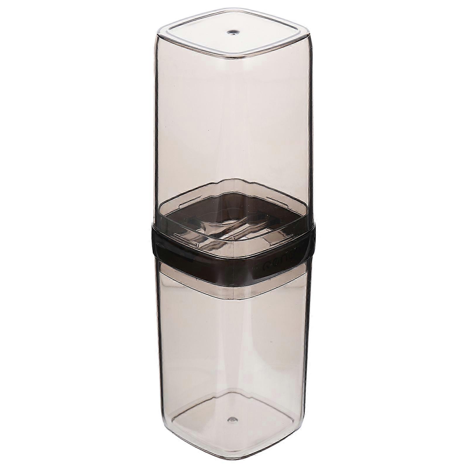 Portable Toothbrush Cases Grey 20.5x6cm Simple Design Toothpaste Storage 1Pack